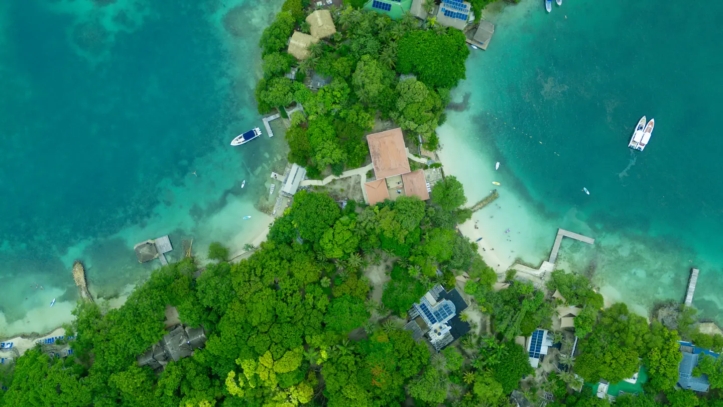 The Rosario Islands from the air